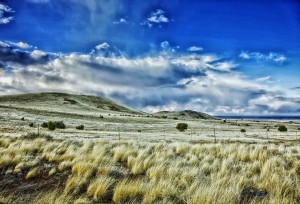 Looking across the desert